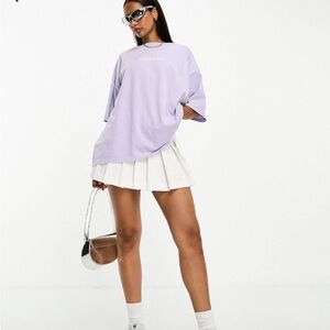 ASOS Weekend Collective t-shirt with stacked logo in lilac